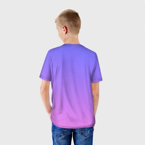 Детская футболка 3D с принтом Артист адский босс, вид сзади #2