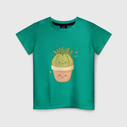 Милый малыш кактус в стиле Cute art  – Детская футболка хлопок с принтом купить со скидкой в -20%
