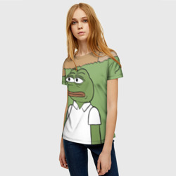 Женская футболка 3D Pepe Gomer прячется в кусты - фото 2