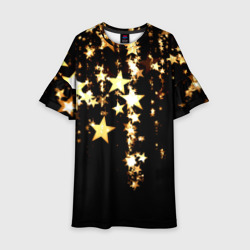 Детское платье 3D Золотые праздничные звезды