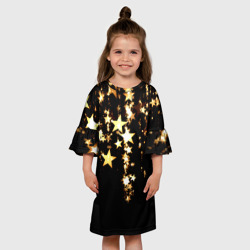 Детское платье 3D Золотые праздничные звезды - фото 2