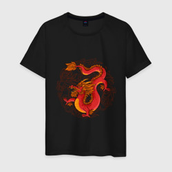 Огненный Дракон с орнаментом – Мужская футболка хлопок с принтом купить со скидкой в -20%