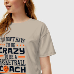 Женская футболка хлопок Oversize Тренер по баскетболу - фото 2