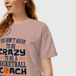 Женская футболка хлопок Oversize Тренер по баскетболу - фото 2