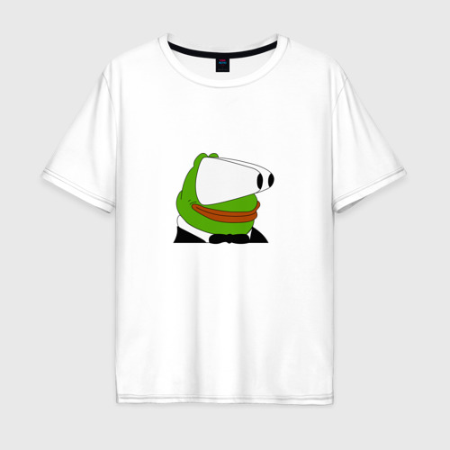 Мужская футболка из хлопка оверсайз с принтом Booba Pepe, вид спереди №1