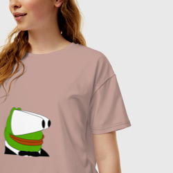 Женская футболка хлопок Oversize Booba Pepe - фото 2