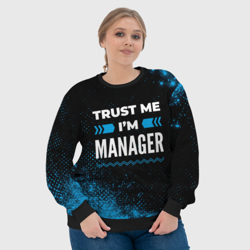 Женский свитшот 3D Trust me I'm manager Dark, цвет 3D печать - фото 6