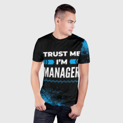 Мужская футболка 3D Slim Trust me I'm manager Dark - фото 2
