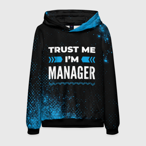 Мужская толстовка 3D Trust me I'm manager Dark, цвет черный