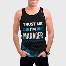 Мужская майка 3D Trust me I'm manager Dark - фото 2