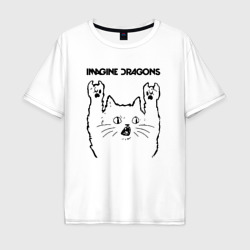 Imagine Dragons - rock cat – Мужская футболка хлопок Oversize с принтом купить со скидкой в -16%