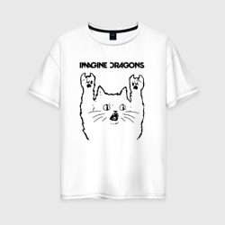 Женская футболка хлопок Oversize Imagine Dragons - rock cat