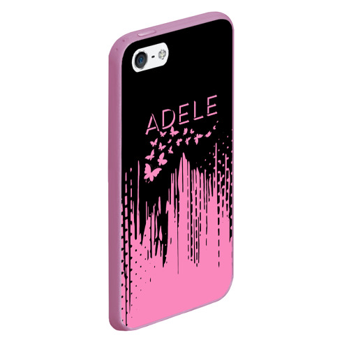 Чехол для iPhone 5/5S матовый Adele - Краска, цвет розовый - фото 3