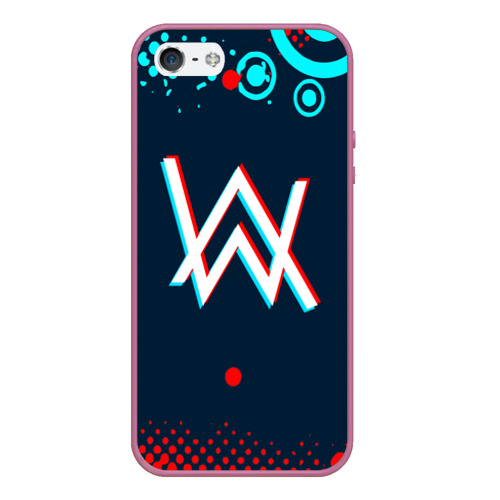 Чехол для iPhone 5/5S матовый Alan Walker - неон