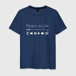 Мужская футболка хлопок Music is Life Плеер