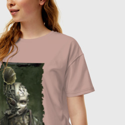 Женская футболка хлопок Oversize Девушка в механистическом костюме - фото 2