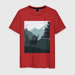 Олень в лесу силуэты – Мужская футболка хлопок с принтом купить со скидкой в -20%