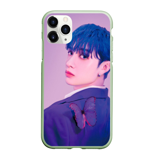 Чехол для iPhone 11 Pro матовый Stray Kids 2nd World Tour Maniac Bang Chan, цвет салатовый