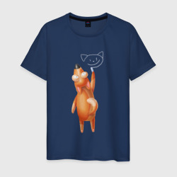 Рыжая собачка пишет мелом – Мужская футболка хлопок с принтом купить со скидкой в -20%