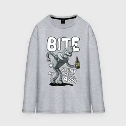 Женский лонгслив oversize хлопок Bender - Bite my ass