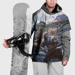Накидка на куртку 3D Кратос и Атрей против демонов GoW Ragnarok