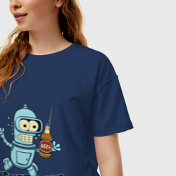 Женская футболка хлопок Oversize Little Bender - фото 2