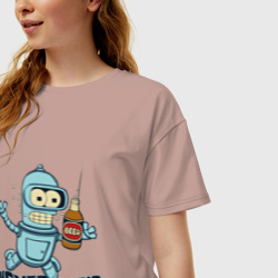 Женская футболка хлопок Oversize Little Bender - фото 2