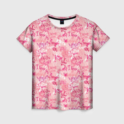 Любовь и сердце – Женская футболка 3D с принтом купить со скидкой в -26%