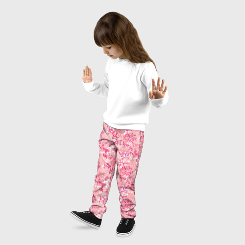 Детские брюки 3D Любовь и сердце, цвет 3D печать - фото 3