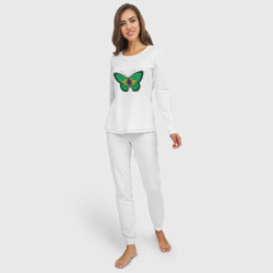 Женская пижама с лонгсливом хлопок Бабочка - Бразилия - фото 2