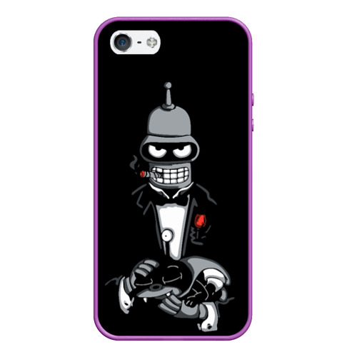 Чехол для iPhone 5/5S матовый The Bender, цвет фиолетовый