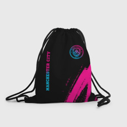 Рюкзак-мешок 3D Manchester City - neon gradient: надпись, символ