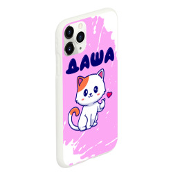 Чехол для iPhone 11 Pro Max матовый Даша кошечка с сердечком - фото 2