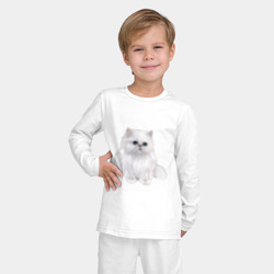 Детская пижама с лонгсливом хлопок Белый персидский кот - фото 2