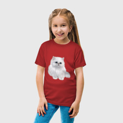 Детская футболка хлопок Белый персидский кот - фото 2