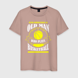 Светящаяся мужская футболка Никогда не недооценивай старичка в баскетболе