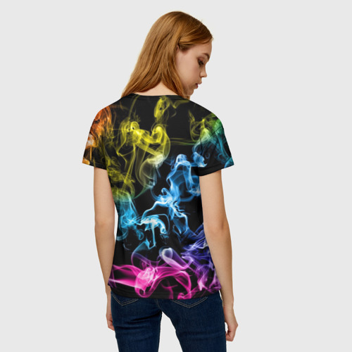 Женская футболка 3D Эйфория в дыму, цвет 3D печать - фото 4