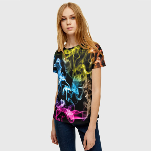 Женская футболка 3D Эйфория в дыму, цвет 3D печать - фото 3