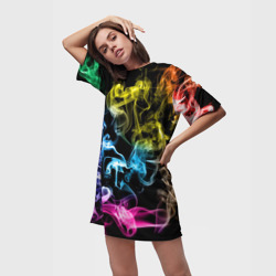 Платье-футболка 3D Эйфория в дыму - фото 2