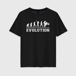 Женская футболка хлопок Oversize Мото-эволюция
