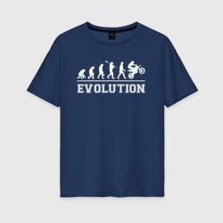 Женская футболка хлопок Oversize Мото-эволюция