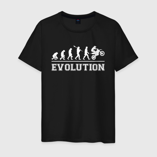 Мужская футболка хлопок Мото-эволюция, цвет черный