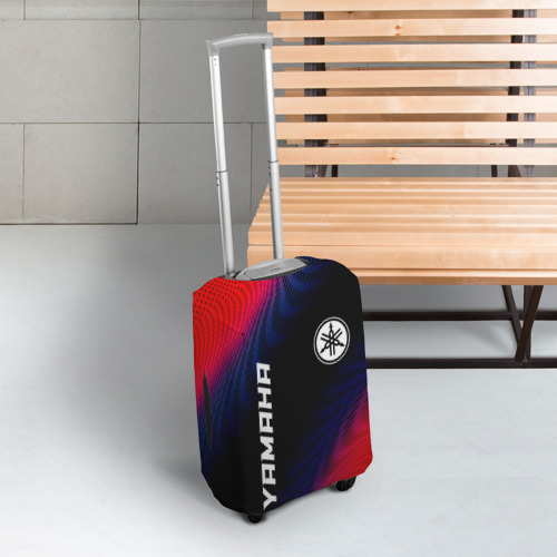 Чехол для чемодана 3D Yamaha красный карбон, цвет 3D печать - фото 3