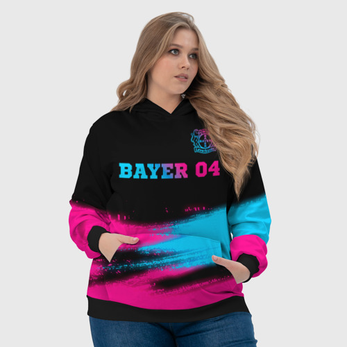 Женская толстовка 3D Bayer 04 - neon gradient: символ сверху - фото 6