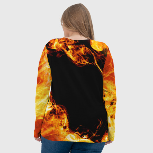 Женский лонгслив 3D In Flames и пылающий огонь, цвет 3D печать - фото 7