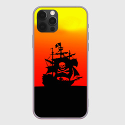 Чехол для iPhone 12 Pro Max Пиратский корабль на закате