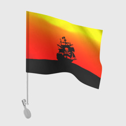 Флаг для автомобиля Пиратский корабль на закате