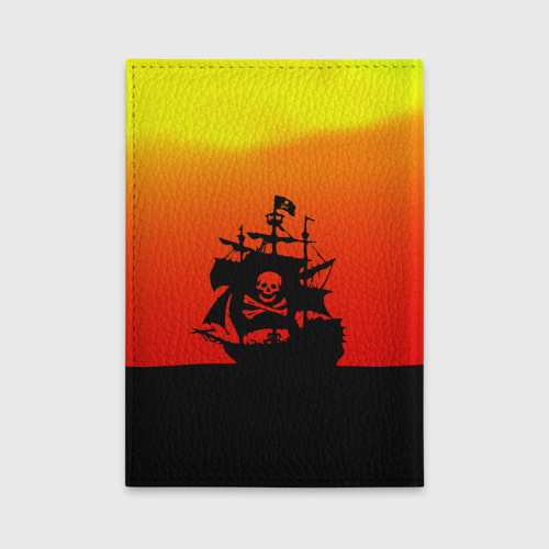 Обложка для автодокументов Пиратский корабль на закате, цвет черный - фото 2