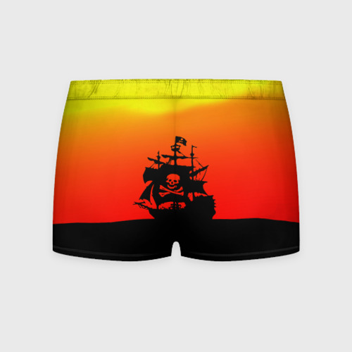 Мужские трусы 3D Пиратский корабль на закате, цвет 3D печать - фото 2