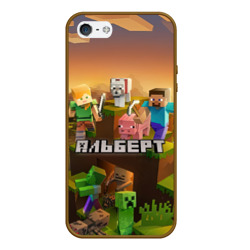 Чехол для iPhone 5/5S матовый Альберт Minecraft